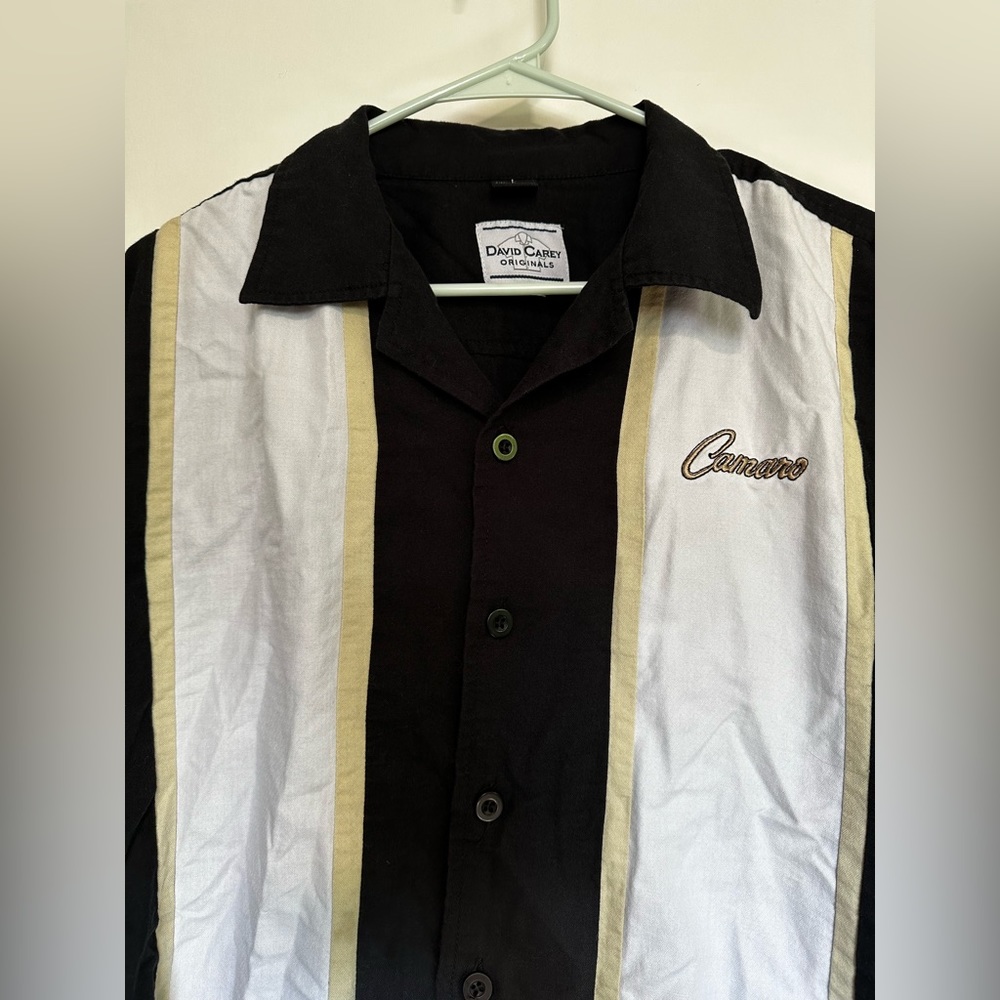 David Carey Originals Embroidered Camp Collar Camaro Shirt - Size L